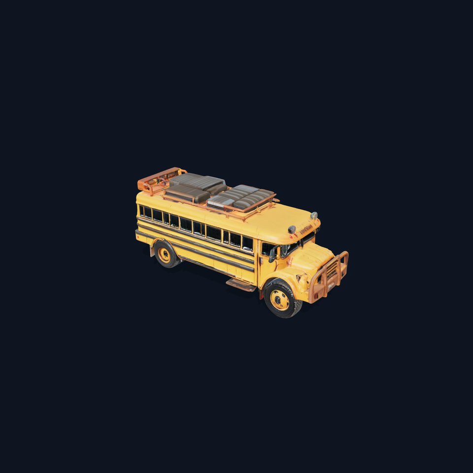 Vintage School Bus Model Pack with Accessories